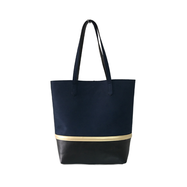 Women's tote gold stripe contrasts with a stylish city handbag_1